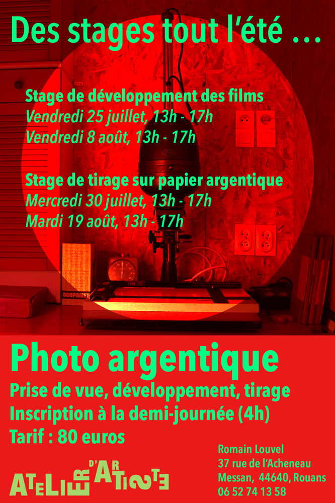 Stage de photo argentique, été 2025