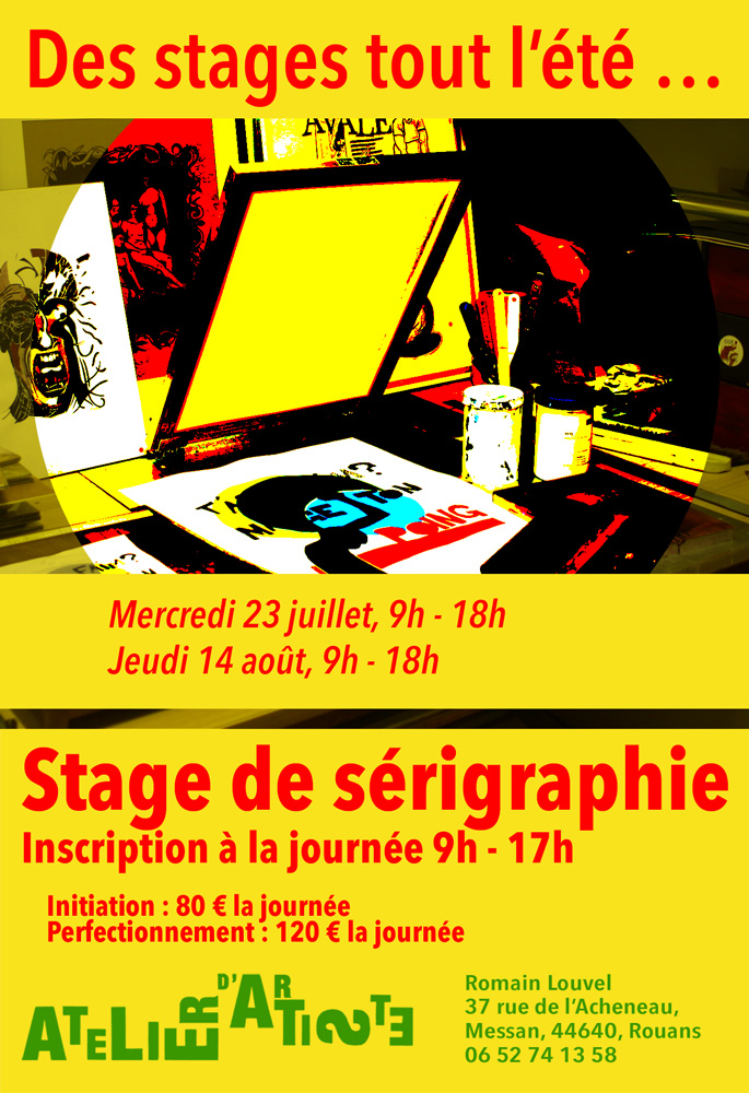 Stage de sérigraphie, été 2025
